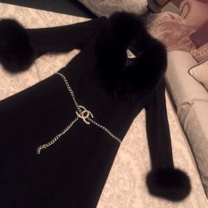 Stunning Fox & Lambswool fully line Coat belt not included